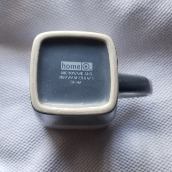 sophisticated square three tone blue coffee mug - Picture 4 of 4